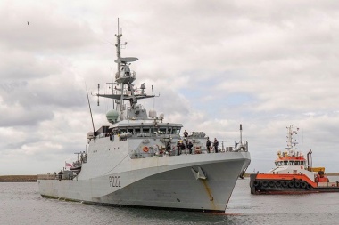 Un nuevo buque patrulla de última generación arribó desde el Reino Unido a las islas Malvinas