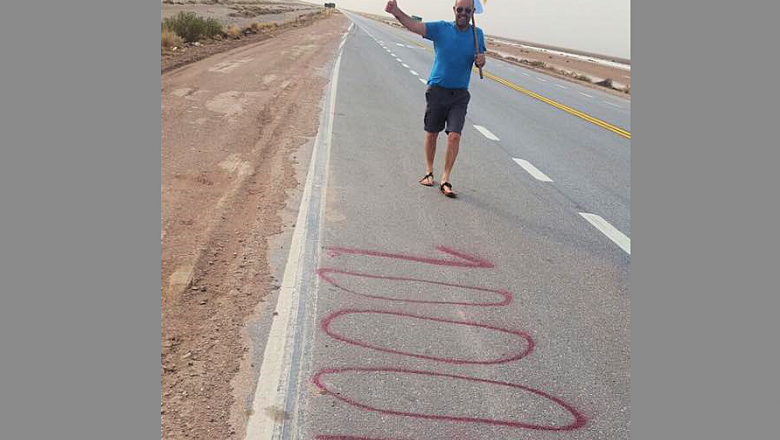 Emilio Sáez pasó los 1000 kilómetros caminando