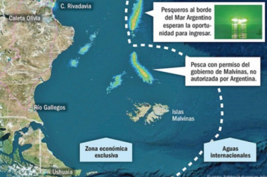Más de 400 buques extranjeros pescan al límite de la Zona Económica Argentina