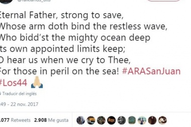 Submarino ARA San Juan: el intercambio de rezos entre kelpers y argentinos por los marinos perdidos