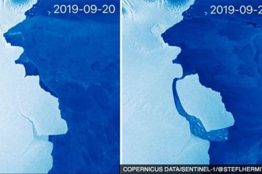 Se desprendió un iceberg de 1.580 kilómetros cuadrados en la Antártida