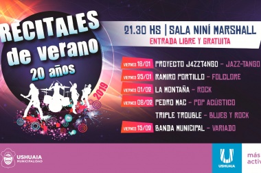 Con entrada libre y gratuita, comienzan los recitales de verano en Ushuaia