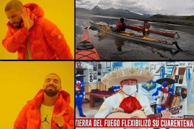 Con meme sobre los mariachis, kayakistas de Ushuaia reclaman que se habilite la navegación deportiva