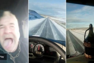 Suspendieron la licencia de conducir a 'Renolito', el camionero de Ushuaia que manejaba con una damajuana de vino