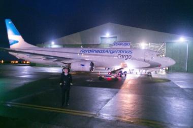 Melella elogió a Aerolíneas por la operación del primer vuelo de carga aérea a Río Grande