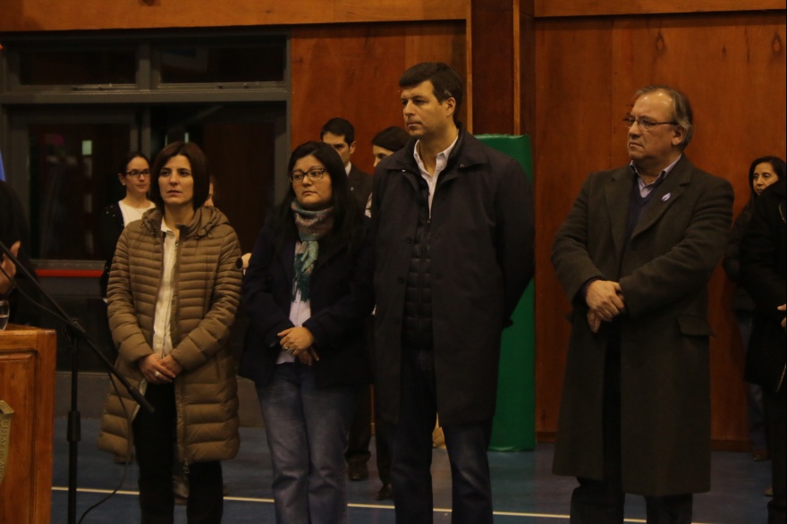 Las legisladoras Carrasco y Gómez, junto a su par Federico Bilota, se sumaron al acto.