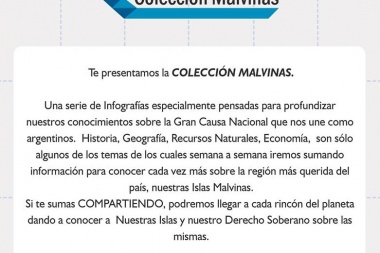 Colección Malvinas: El Municipio lanzará infografías para compartir en redes sociales