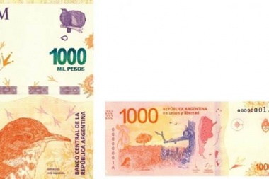 El Banco Central presentó el nuevo billete de $ 1000 con la imagen del hornero
