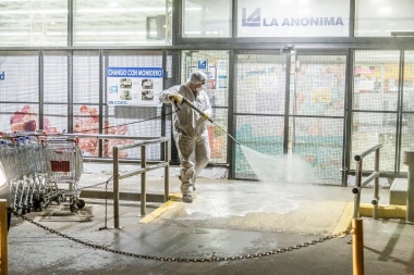 En Río Grande, el Municipio trabaja en la desinfección de lugares públicos