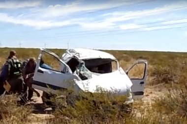 Por un despiste en ruta, matrimonio de Tierra del Fuego sufrió heridas de gravedad en Trelew