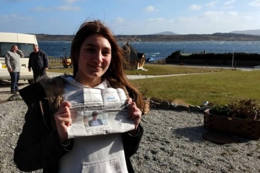 Una estudiante de La Plata nadó en un río de Malvinas en homenaje a los caídos