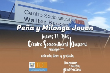 Este jueves "Peña y milonga joven" en el Centro Cultural 'Walter Buscemi'