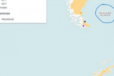 El Gobierno Nacional publicó otro mapa que llama "Falkland" a las Malvinas