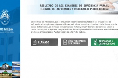 Ingreso al poder judicial: dieron a conocer los resultados de los exámenes de suficiencia