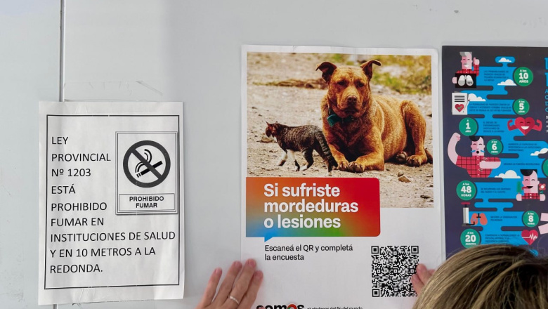 Habilitan un código QR para registrar casos de mordeduras de perros y gatos en Tierra del Fuego