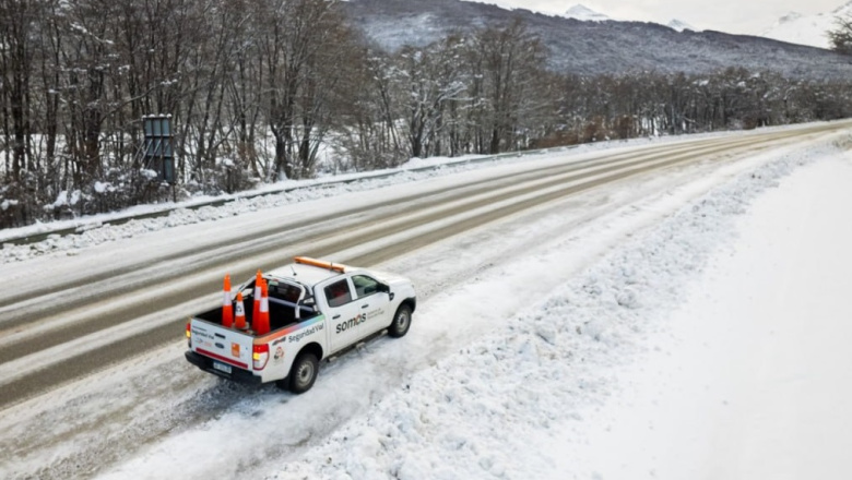 Gobierno recomienda transitar con precaución en la Ruta 3 debido a las nevadas registradas