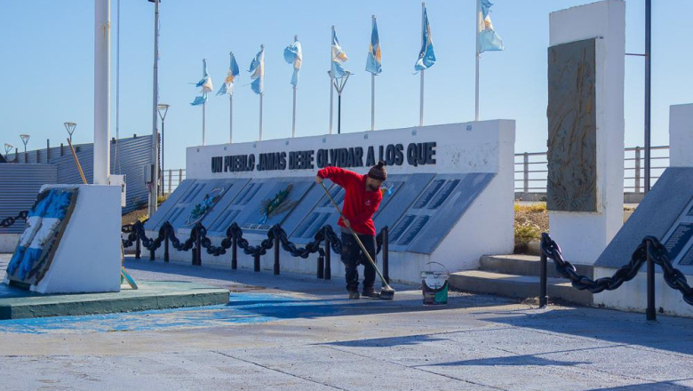 En Río Grande, el Municipio realizó mejoras en monumentos y el paseo “Héroes de Malvinas”