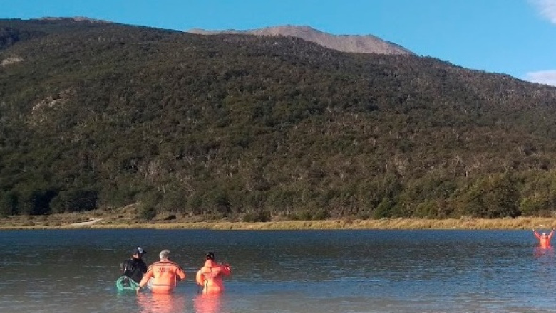 Investigadores del CADIC realizan un monitoreo y control de salmón Chinook en el río Lapataia