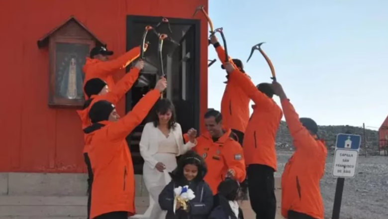 Una boda en la Antártida: un militar y una bióloga sellaron su amor en la Base Esperanza