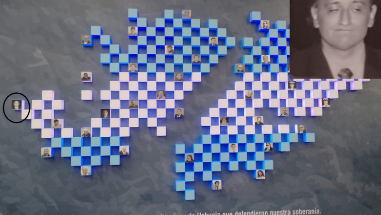 Polémica: incluyeron a "Jeringa" Barrionuevo en un mural de Malvinas en el aeropuerto de Ushuaia