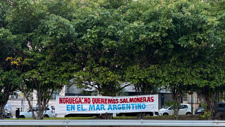 Del Canal Beagle a Buenos Aires: protesta contra las salmoneras marcan la visita de Noruega