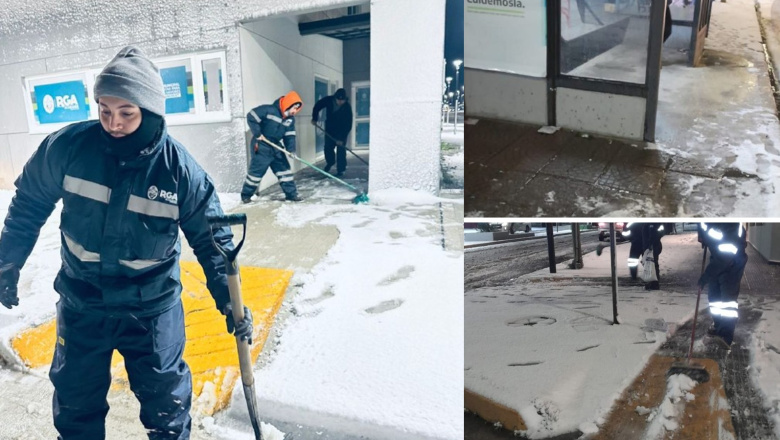 Refuerzan el Operativo Invernal tras las intensas nevadas en Río Grande