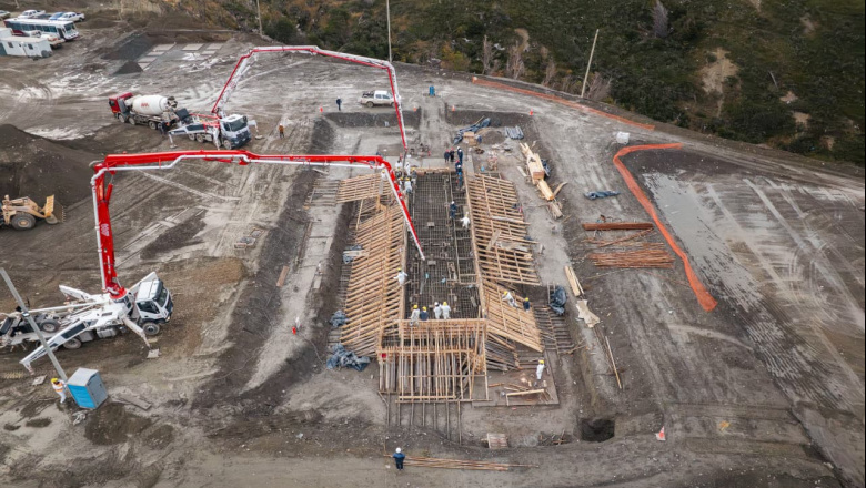 Destacaron avances en la obra de la nueva usina de Ushuaia a pesar de las bajas temperaturas