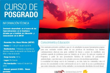 La UNTDF impulsa un curso de Posgrado sobre Conocimiento y Educación