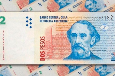 El billete de 2 pesos debe ser aceptado hasta el 30 de abril