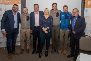 Bertone participó del lanzamiento del 'Ultra Trail Mount Blanc' que se disputará en Ushuaia