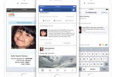 "Alerta Sofía": lanzaron programa para buscar a chicos desaparecidos con la ayuda de Facebook