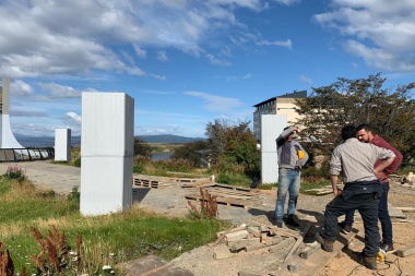 El intendente Vuoto recorrió la obra de remodelación del 'Paseo del Centenario'