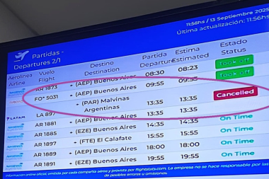 Partió el domingo el primero de cuatro vuelos a Malvinas desde Ushuaia