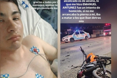 “Ir a 120 en contramano y alcoholizado es de asesino”: duro mensaje del joven que perdió una pierna en accidente