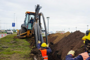 Avanza la obra de extensión de las redes de agua y gas del nuevo edificio de la Carpa Dignidad