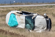 Vuelco fatal en la Ruta 3: murió el conductor de un auto al sur de Río Grande