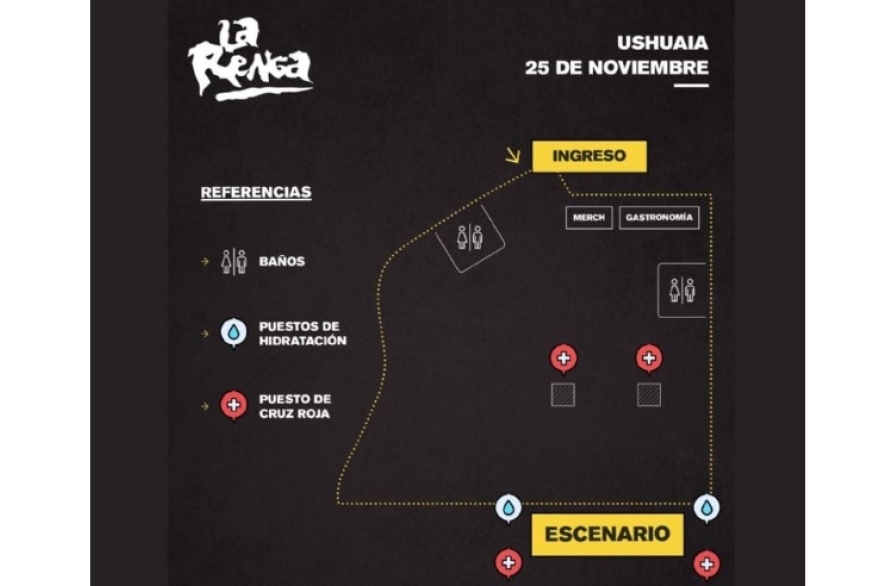 La Renga en Ushuaia: objetos prohibidos, micros y accesos