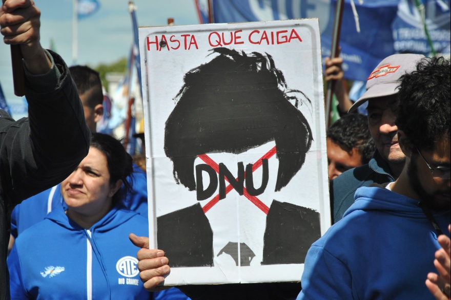 Postales del paro de la CGT en Río Grande para rechazar el DNU y la ley Ómnibus de Milei