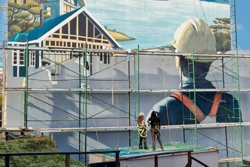 Mural de Ushuaia participa de concurso internacional de arte callejero