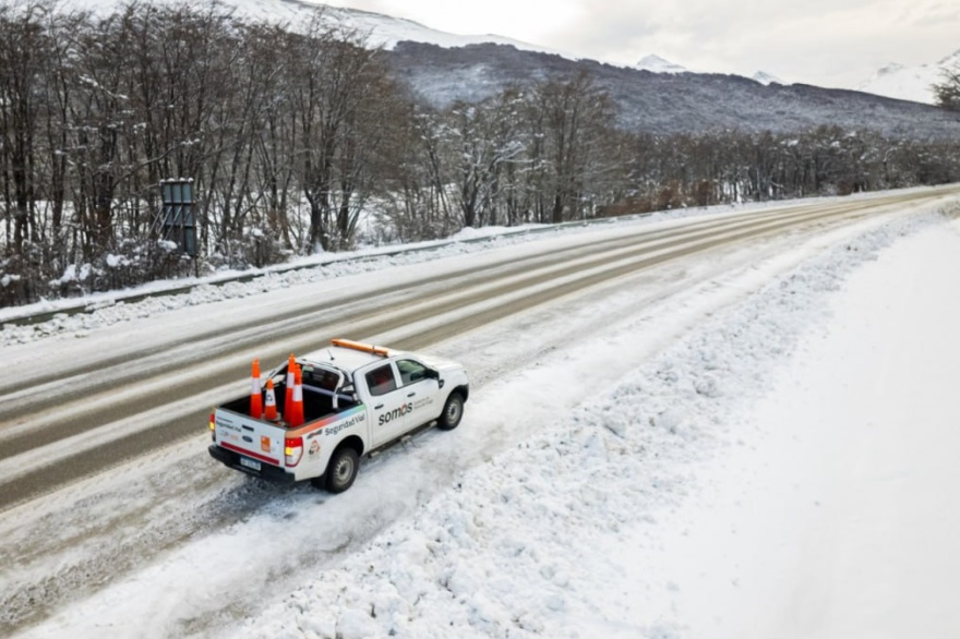 Gobierno recomienda transitar con precaución en la Ruta 3 debido a las nevadas registradas